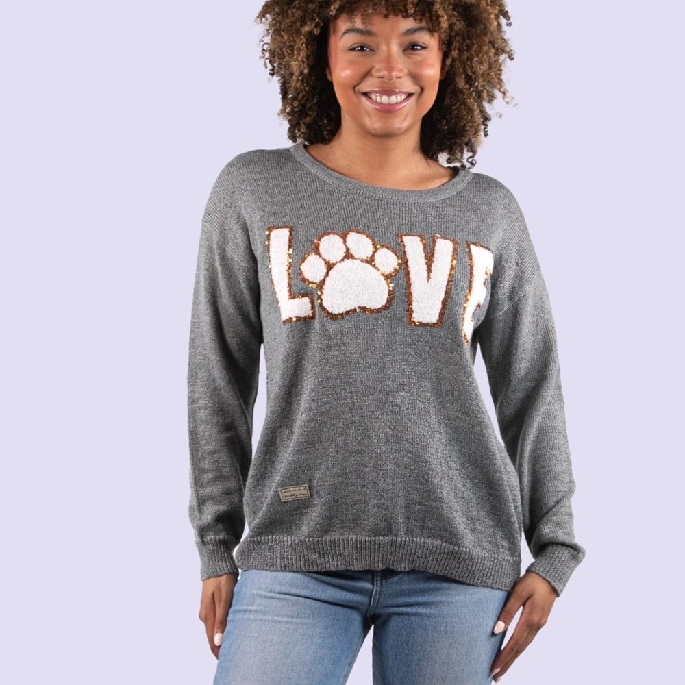 Simply Southern Everyday Love Sweater gray‎ S Nwt